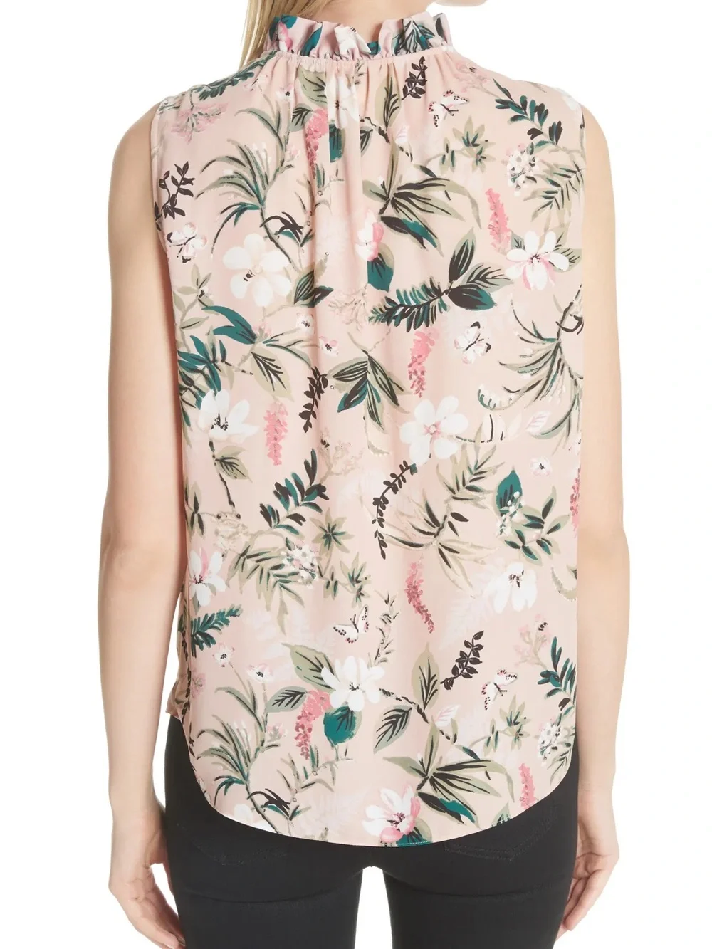 Kate Spade Swamped Botanical Ruffle Shell